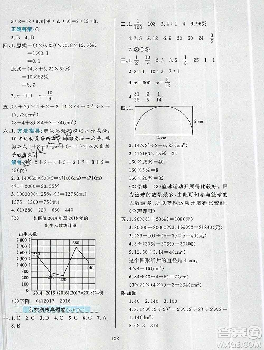 陜西人民教育出版社2019年小學教材全練六年級數(shù)學上冊北師版答案