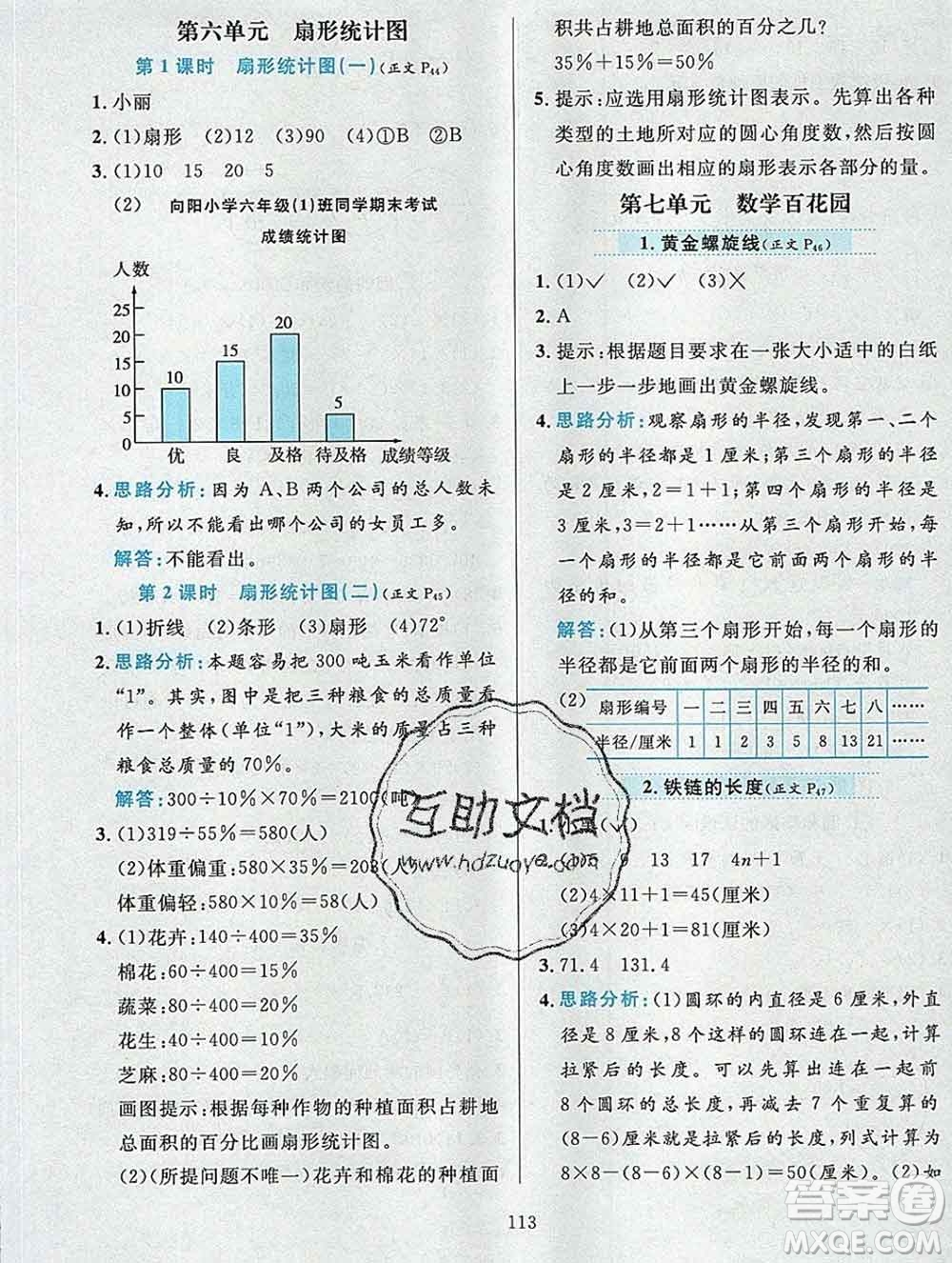 陜西人民教育出版社2019年小學(xué)教材全練六年級(jí)數(shù)學(xué)上冊北京版答案