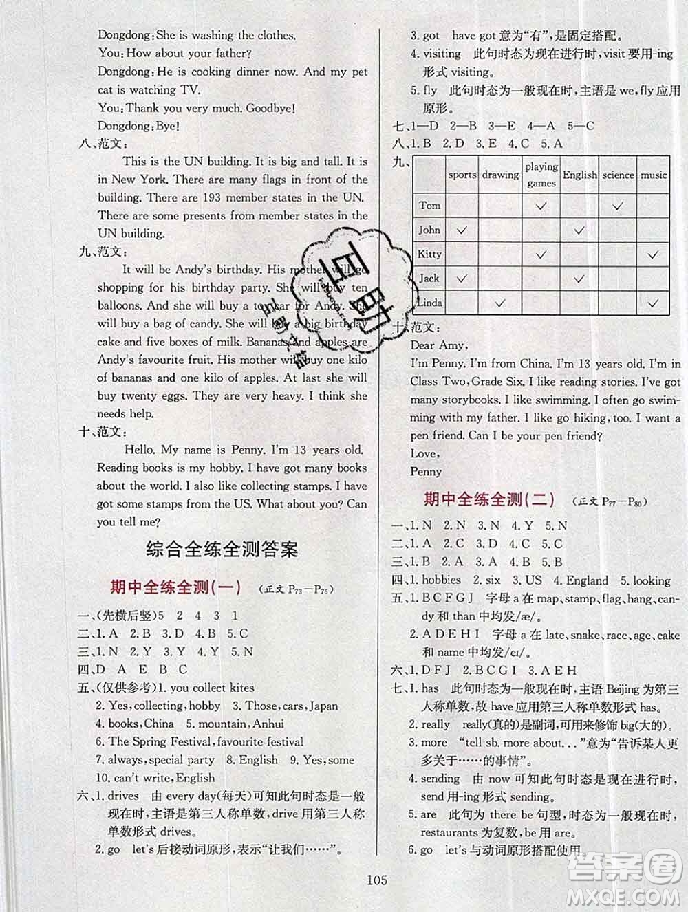 陜西人民教育出版社2019年小學教材全練六年級英語上冊外研版答案