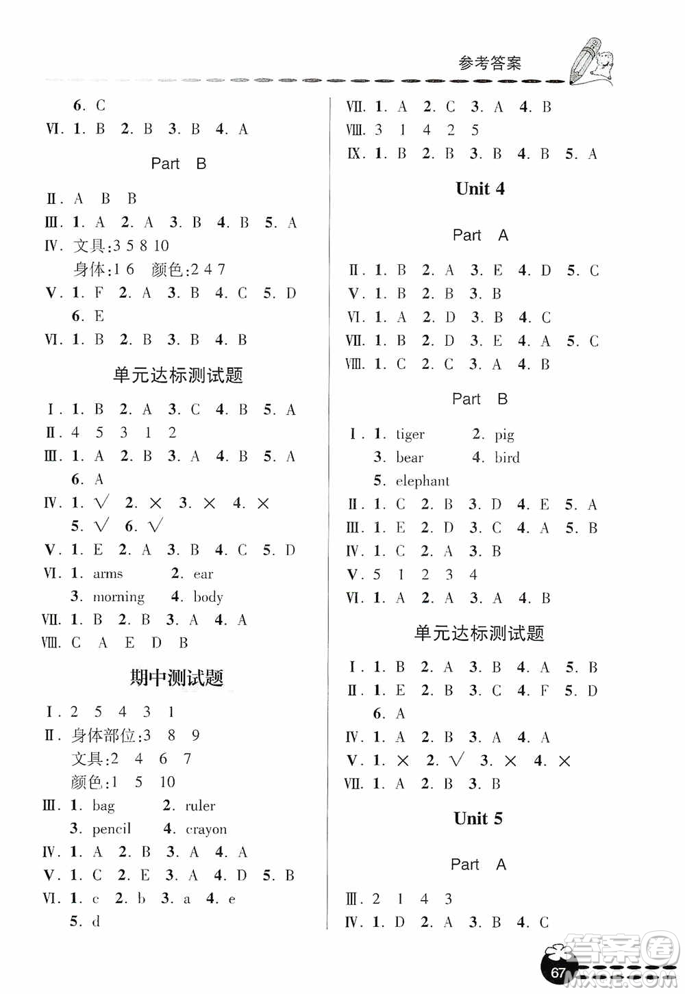 青島出版社2019金博士1課3練單元達(dá)標(biāo)測(cè)試題三年級(jí)英語(yǔ)上冊(cè)人教版答案