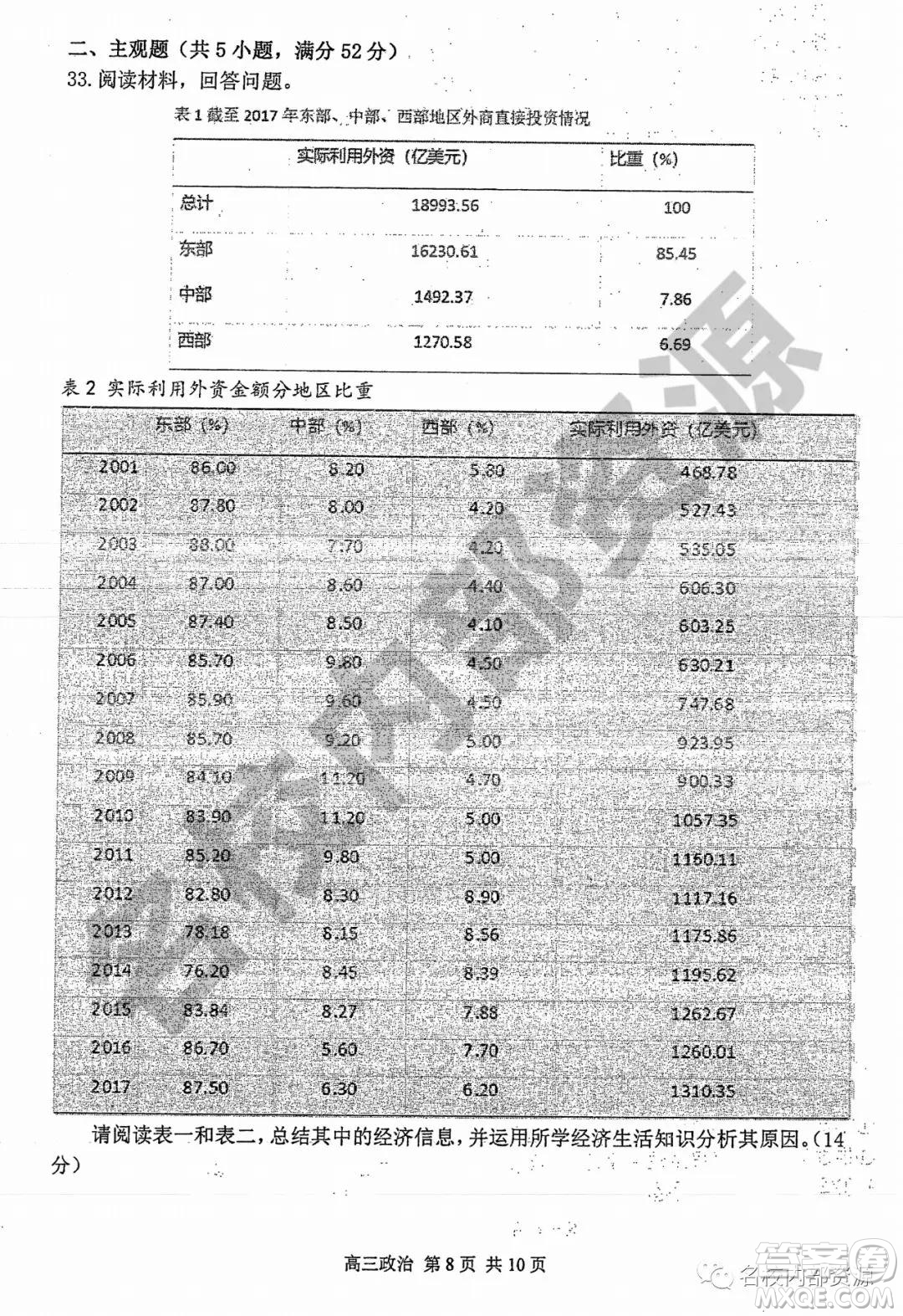 哈三中2019-2020學(xué)年度高三上期中考試政治試卷及答案