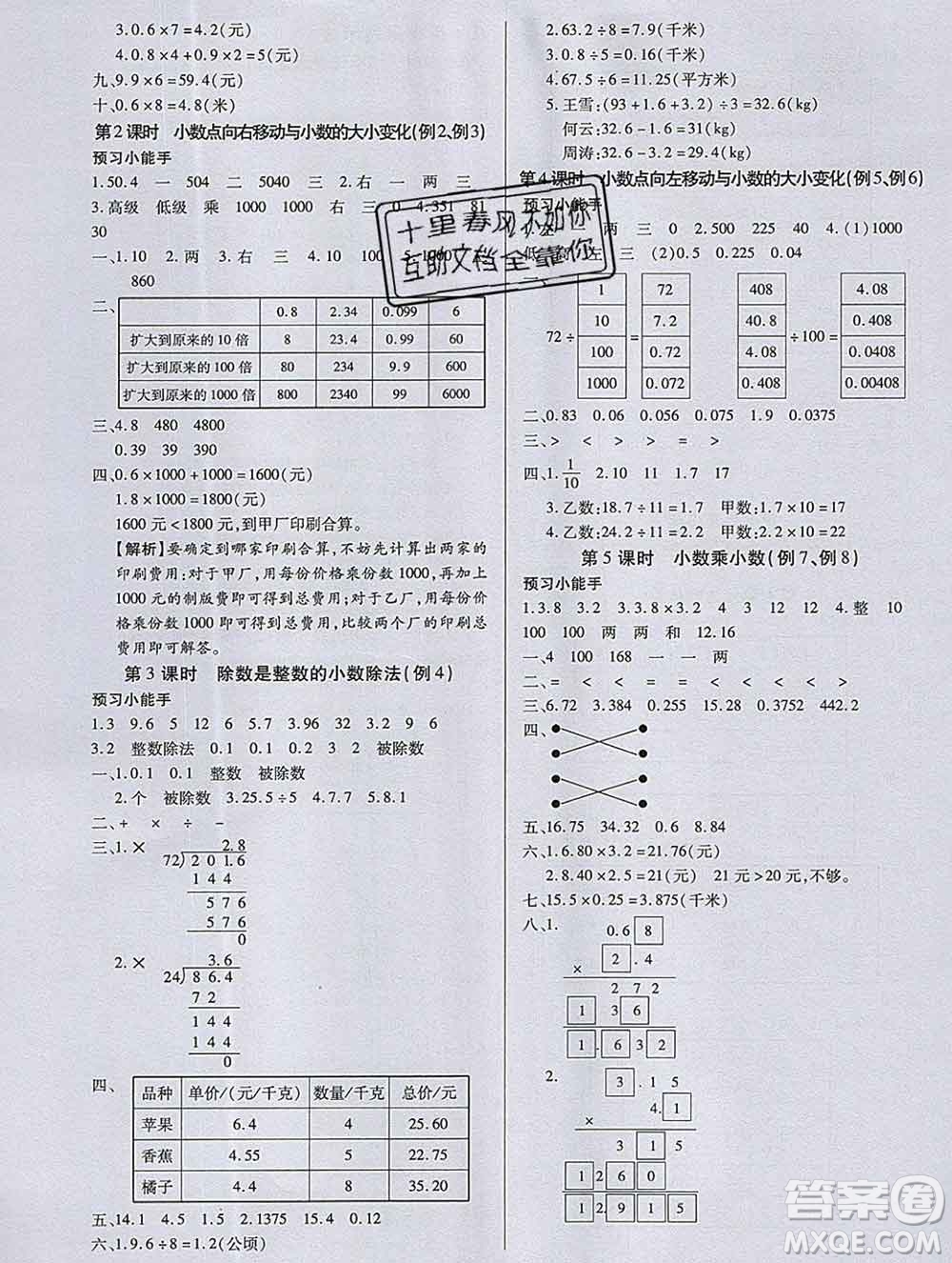 2019秋新版培優(yōu)紅領(lǐng)巾樂園蘇教版B版五年級數(shù)學(xué)上冊答案