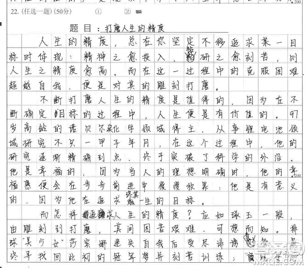 打磨人生的精度議論文作文800字 關(guān)于打磨人生的精度的議論文800字