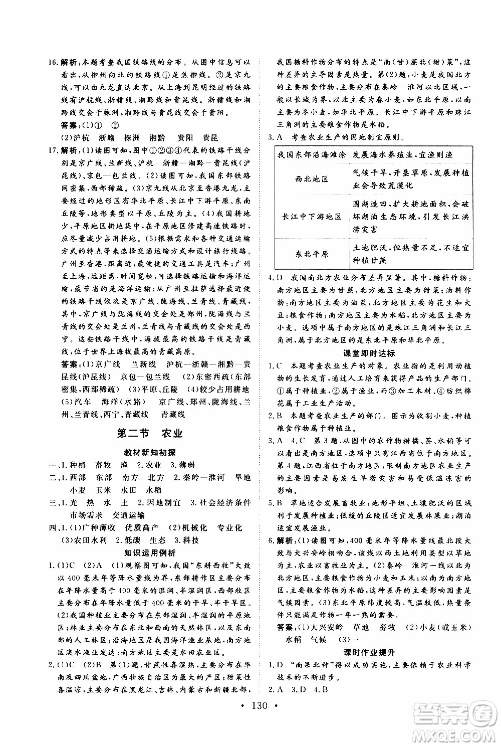 2019年新動(dòng)力課堂與檢測(cè)地理七年級(jí)上冊(cè)參考答案