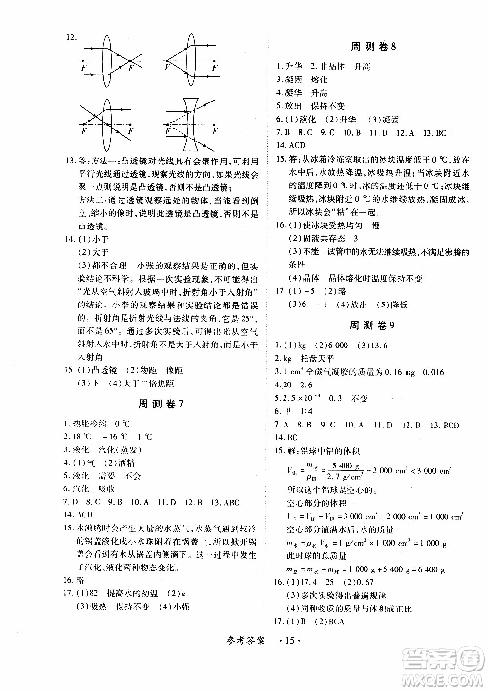 領(lǐng)航新課標(biāo)2019年一課一練創(chuàng)新練習(xí)八年級上冊物理滬粵版參考答案