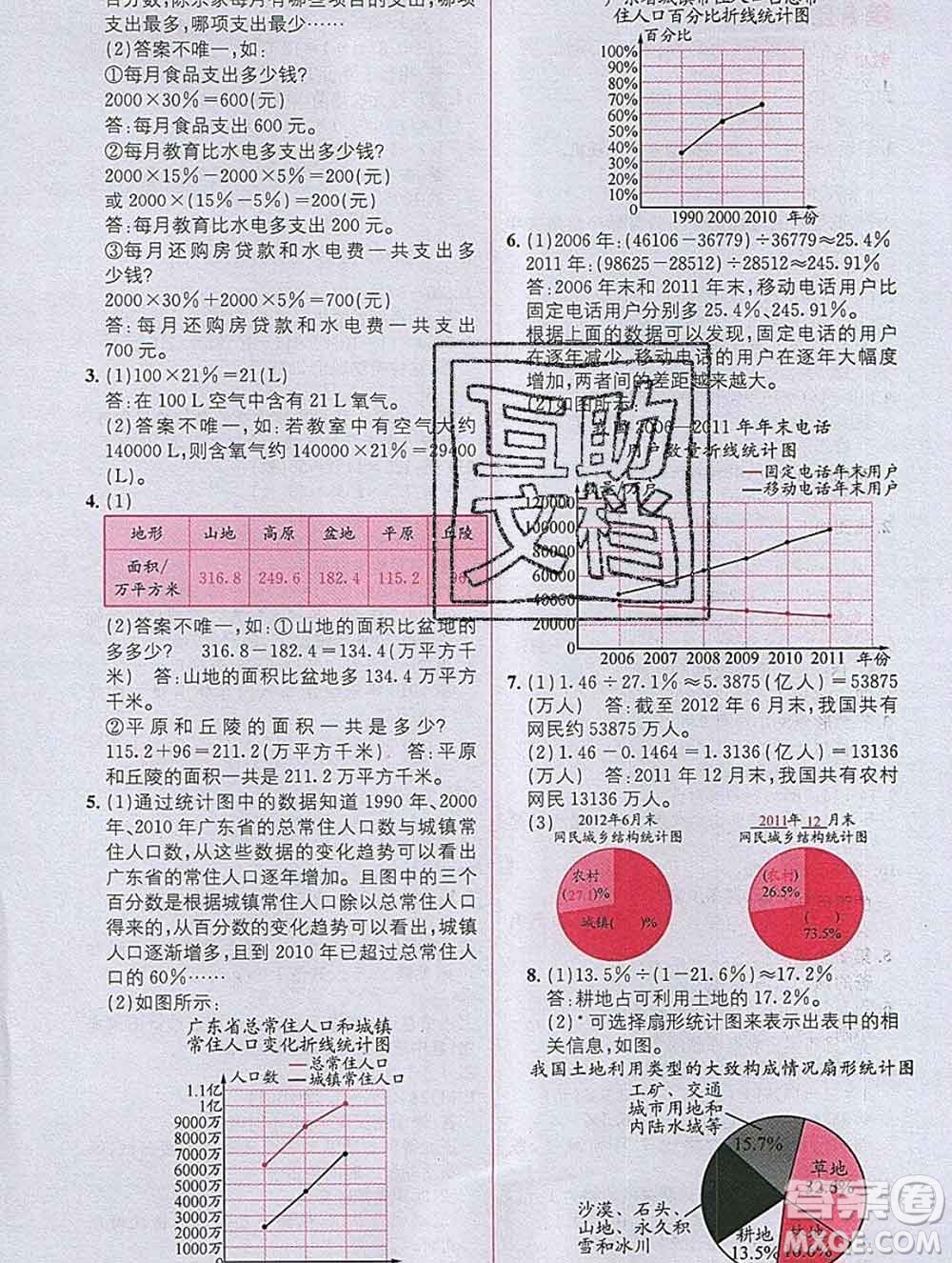 新疆青少年出版社2019秋人教版教材全解1加1六年級(jí)數(shù)學(xué)上冊(cè)答案