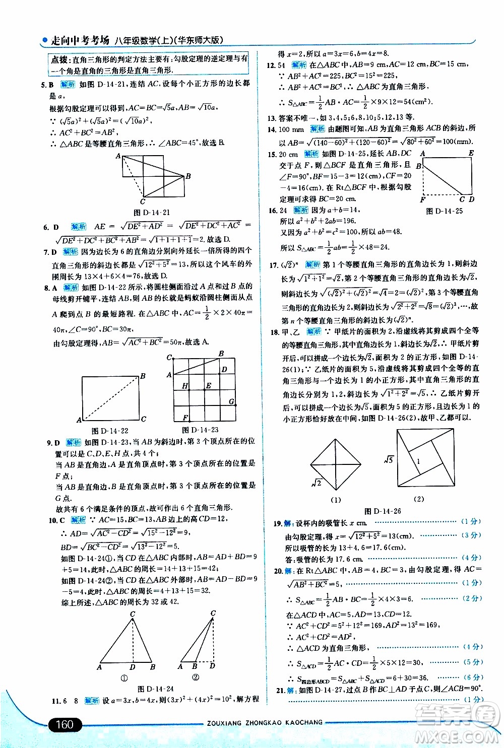 金星教育2019年走向中考考場八年級上數(shù)學(xué)華東師大版參考答案