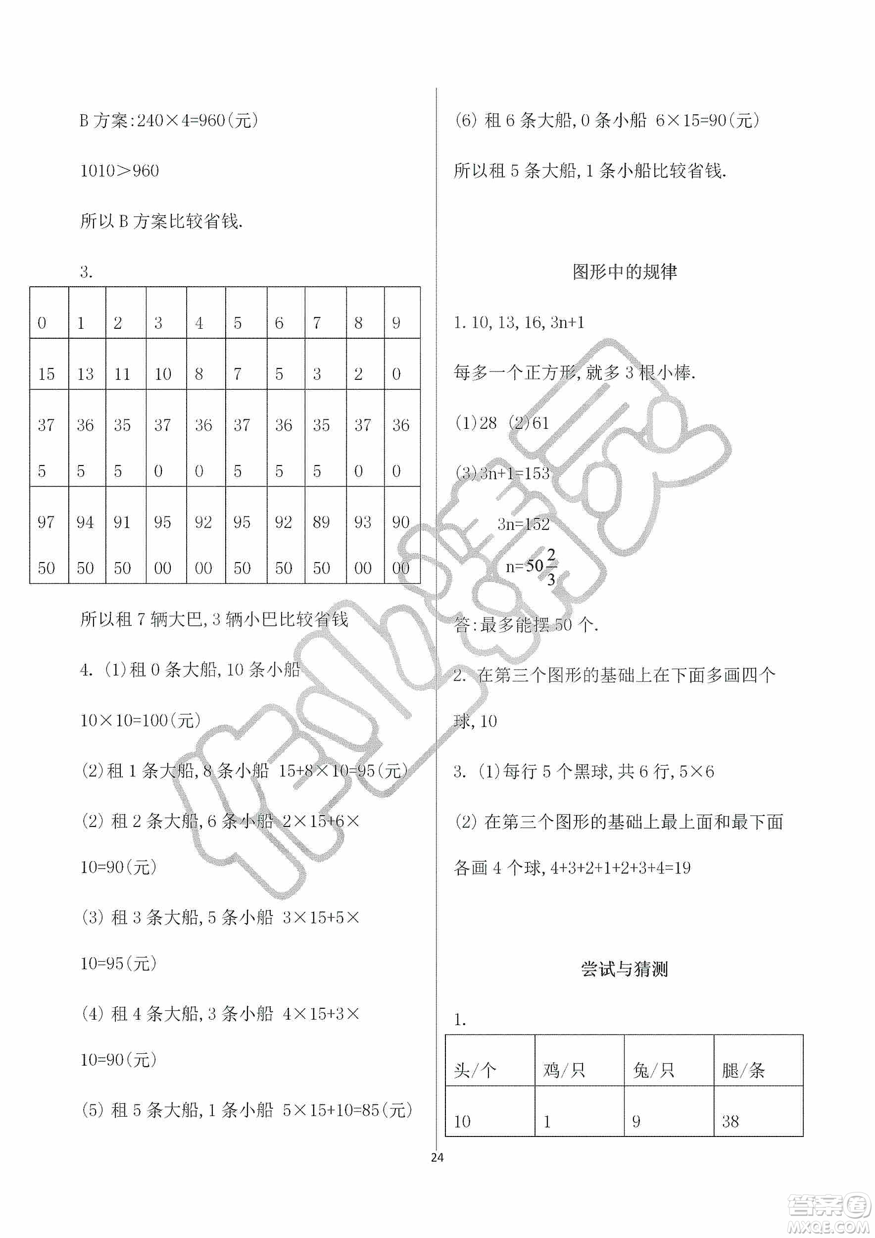 海天出版社2019知識與能力訓練三年級數(shù)學上冊北師大版A版答案