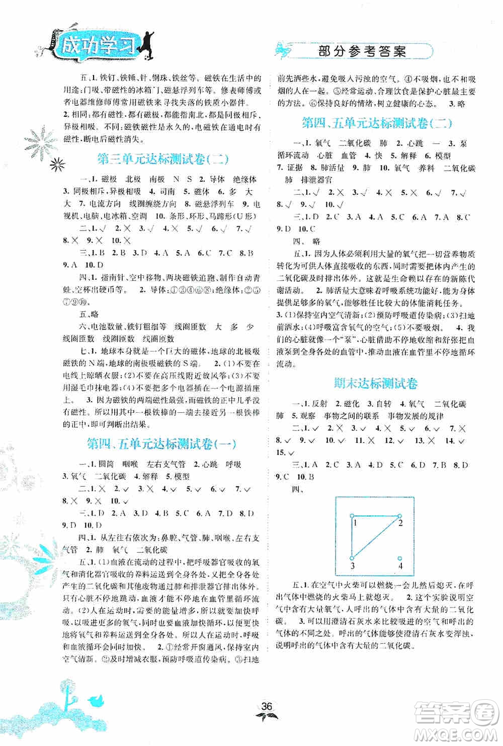 云南科技出版社2019創(chuàng)新成功學(xué)習(xí)同步導(dǎo)學(xué)科學(xué)五年級(jí)上冊蘇教版答案