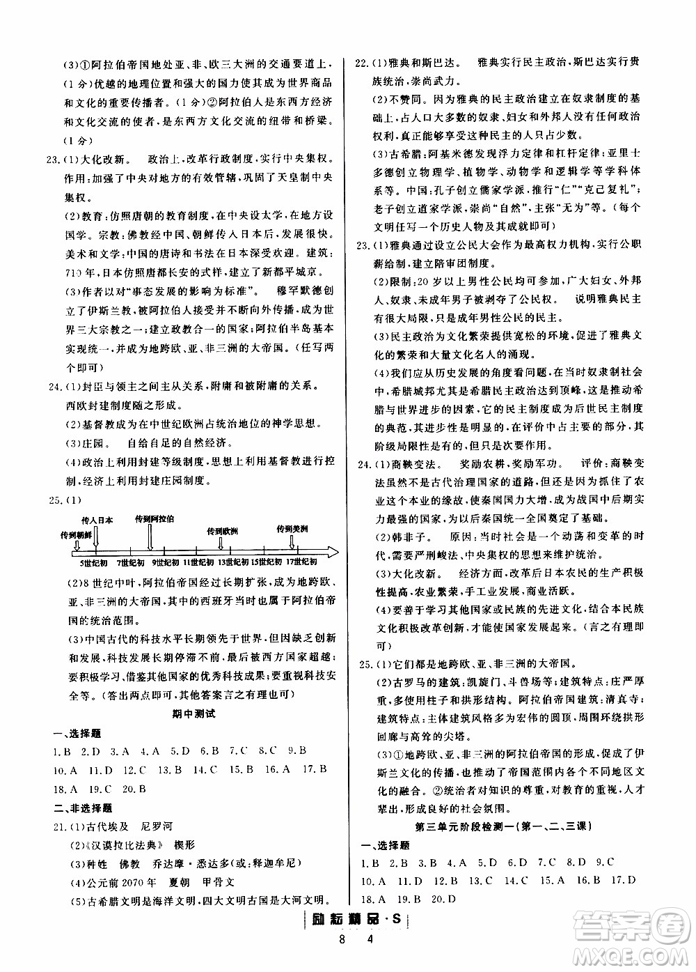 勵(lì)耘書業(yè)2019年勵(lì)耘活頁(yè)八年級(jí)上冊(cè)歷史與社會(huì)人教版參考答案