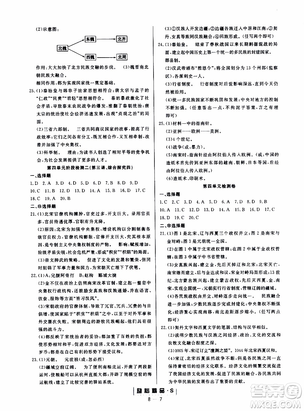 勵(lì)耘書業(yè)2019年勵(lì)耘活頁(yè)八年級(jí)上冊(cè)歷史與社會(huì)人教版參考答案