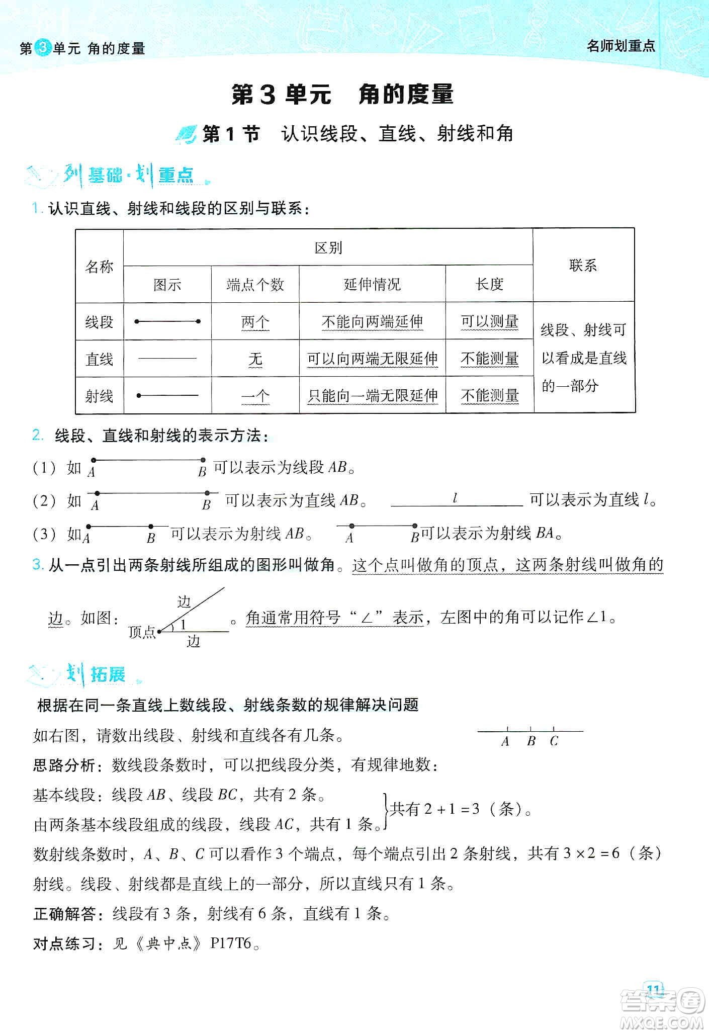 2019典中點名師劃重點四年級數(shù)學(xué)上冊人教版答案