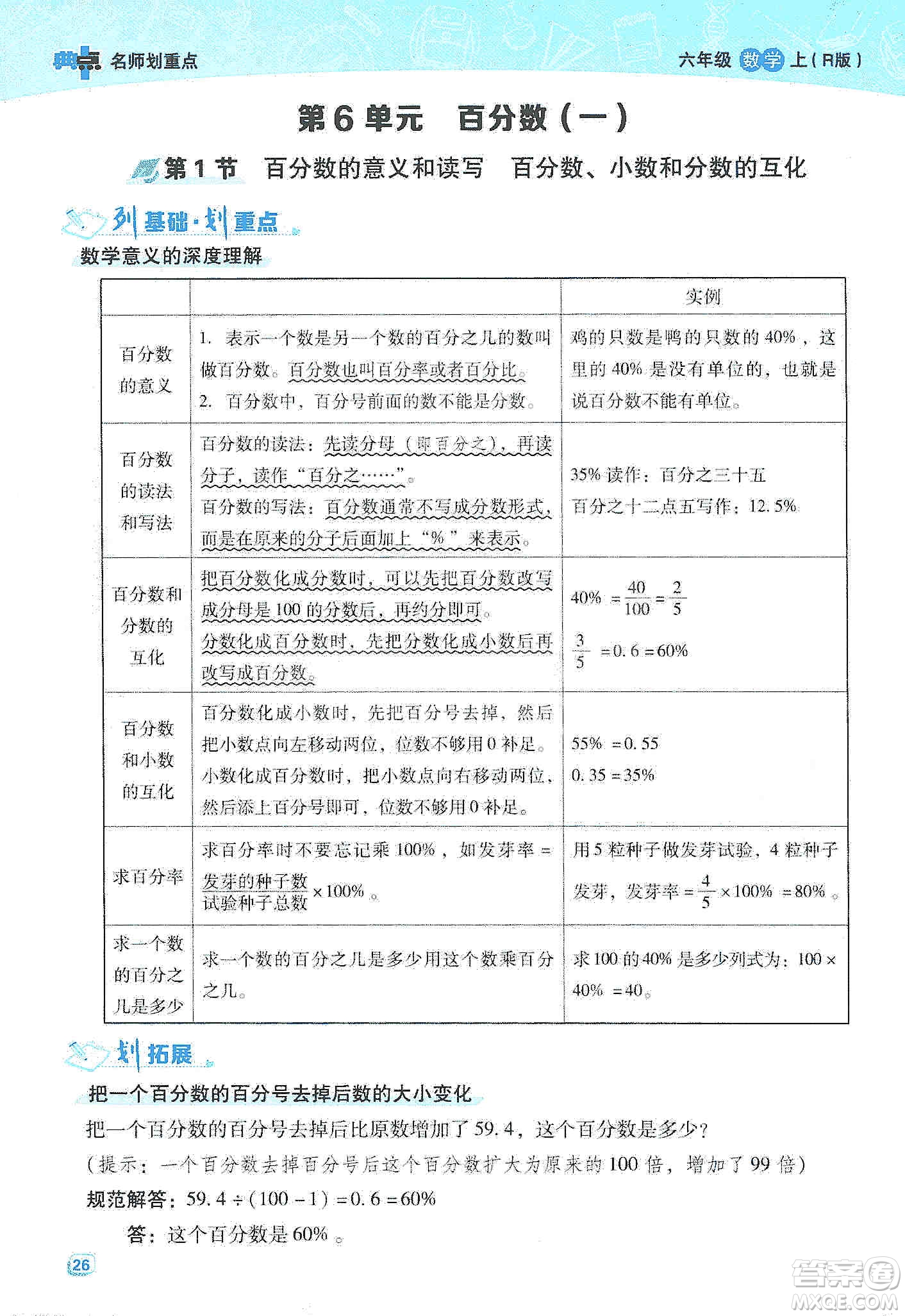 2019典中點(diǎn)名師劃重點(diǎn)六年級(jí)數(shù)學(xué)上冊(cè)人教版答案