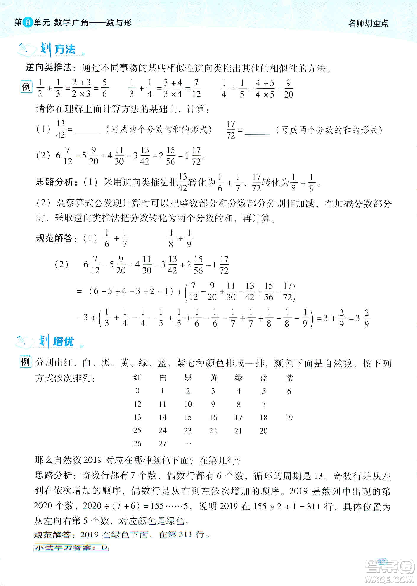 2019典中點(diǎn)名師劃重點(diǎn)六年級(jí)數(shù)學(xué)上冊(cè)人教版答案