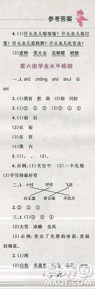 2019年小學(xué)同步考優(yōu)化設(shè)計小超人作業(yè)本一年級語文上冊人教版答案