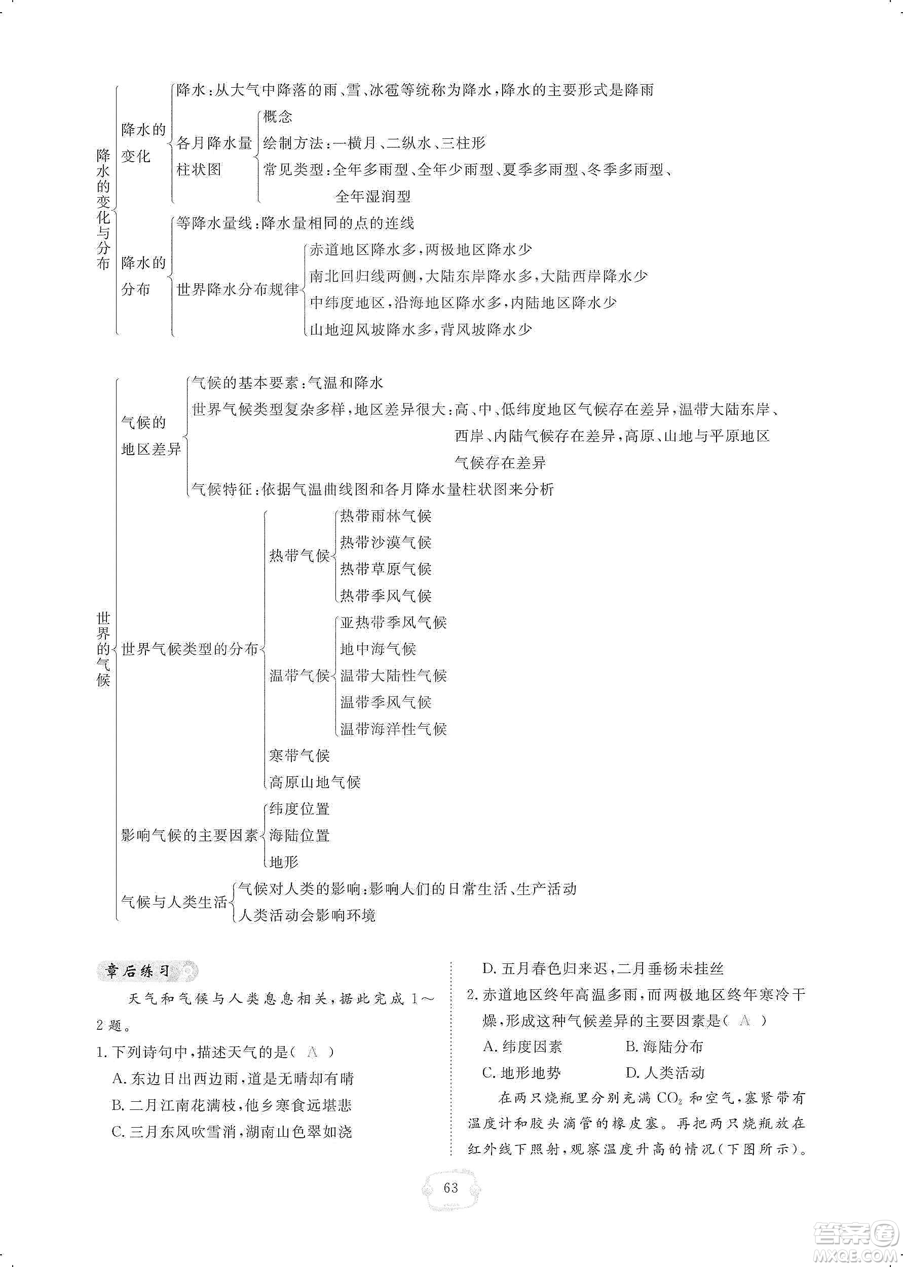 芝麻開(kāi)花2019領(lǐng)航新課標(biāo)練習(xí)冊(cè)七年級(jí)地理上冊(cè)人教版答案