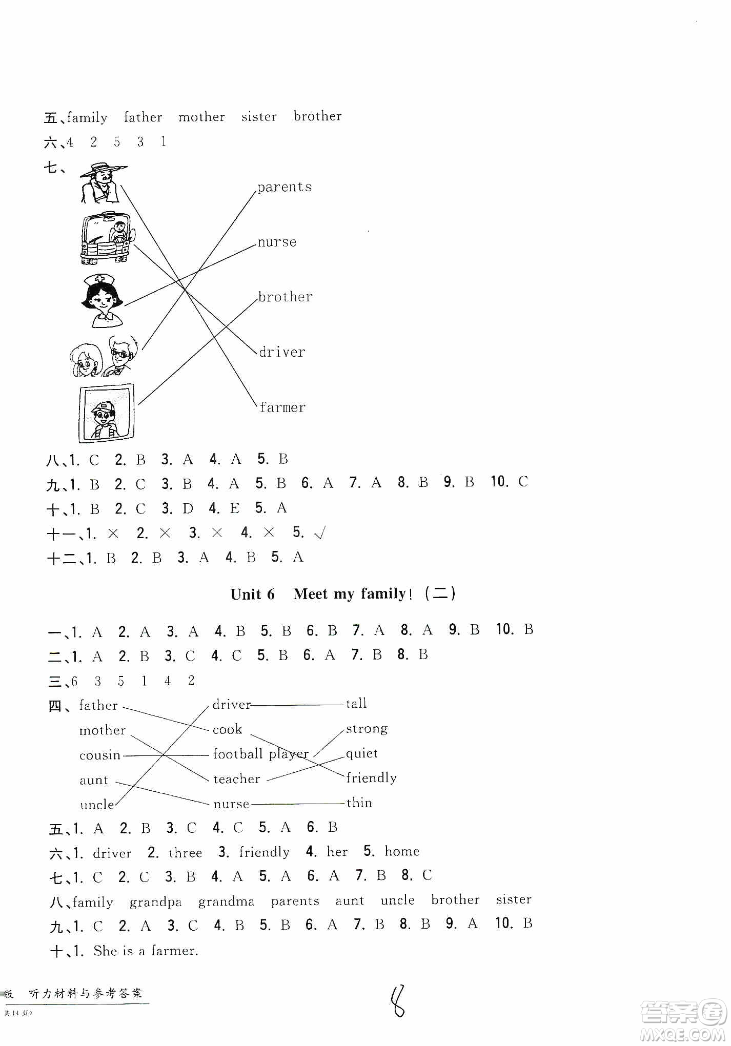 浙江工商大學(xué)出版社2019一卷一練單元同步測(cè)試卷四年級(jí)英語上冊(cè)人教PEP版答案