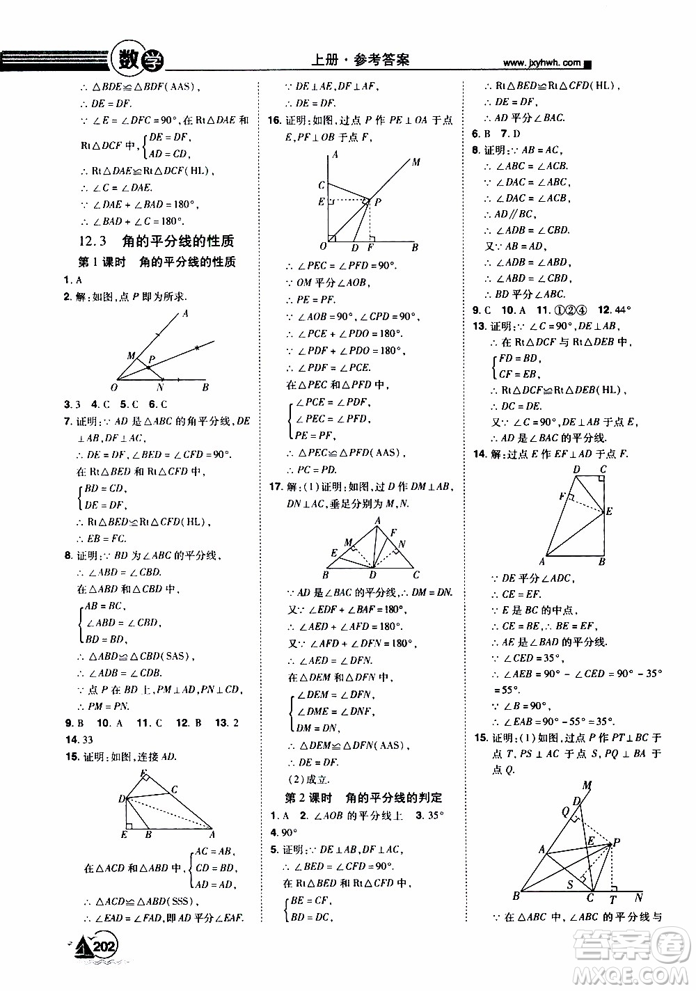 宇恒文化2019年學(xué)海風(fēng)暴初中同步系列數(shù)學(xué)八年級上冊RJ人教版參考答案