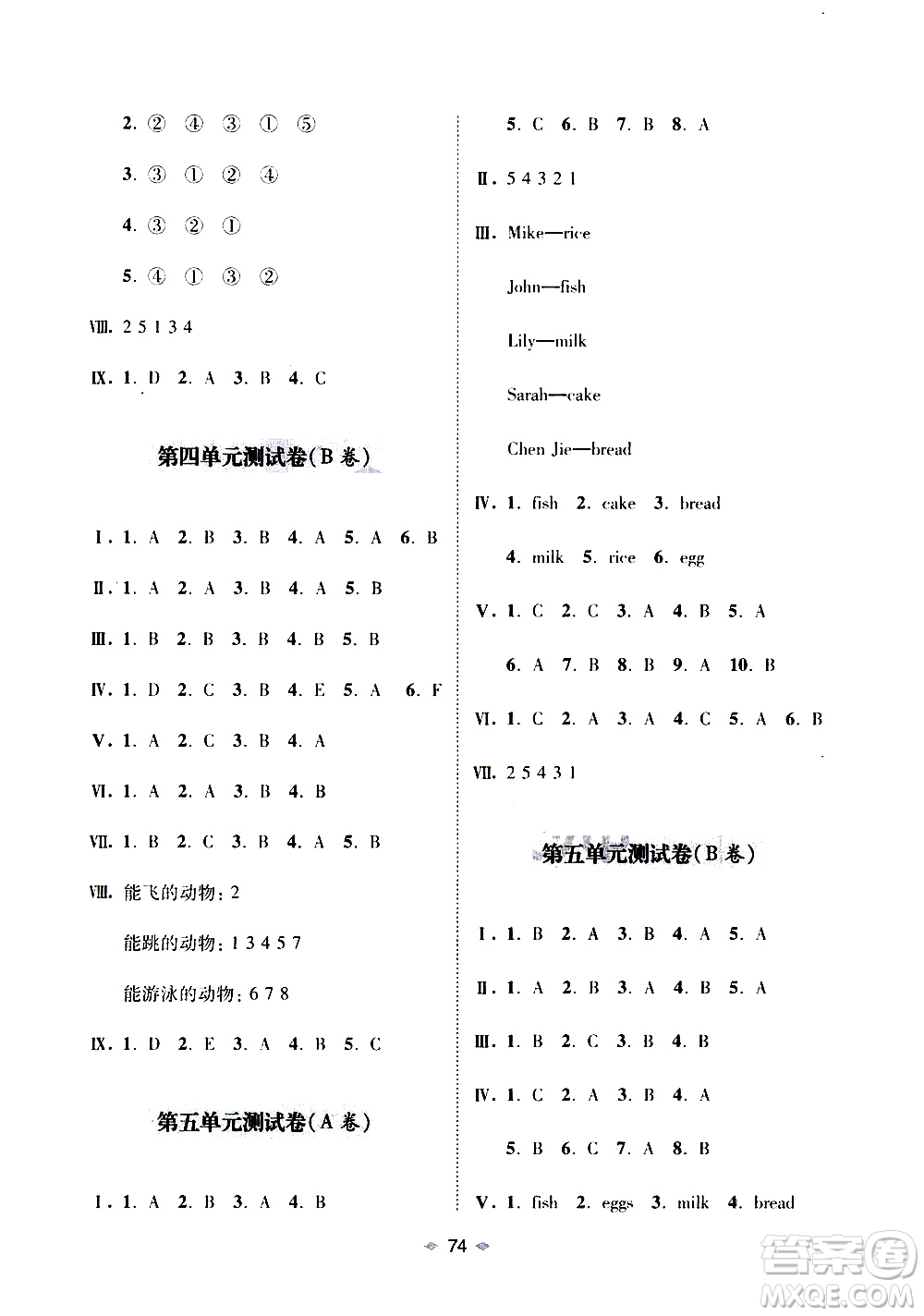 青島出版社2019年隨堂大考卷英語(yǔ)三年級(jí)上冊(cè)R版參考答案