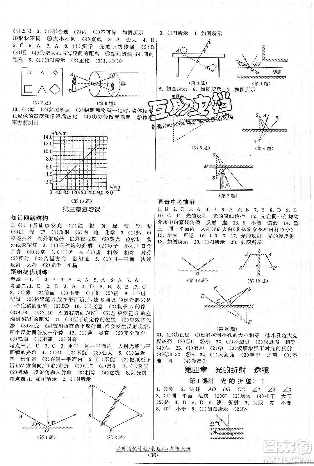 江蘇人民出版社2019課時提優(yōu)計劃作業(yè)本八年級物理上冊國標蘇科版答案