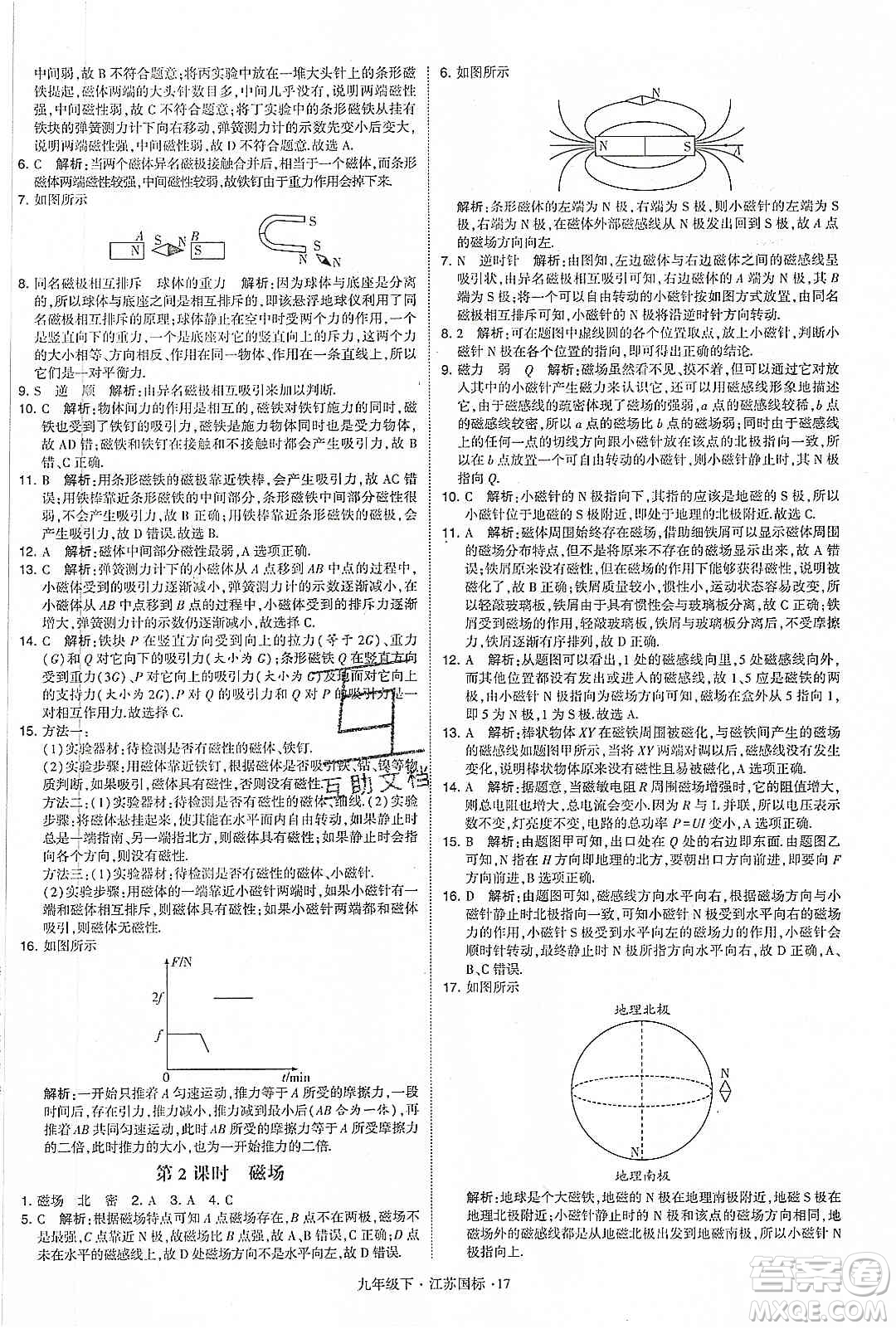 經(jīng)綸學(xué)典2020年學(xué)霸題中題物理九年級下冊江蘇國標(biāo)參考答案