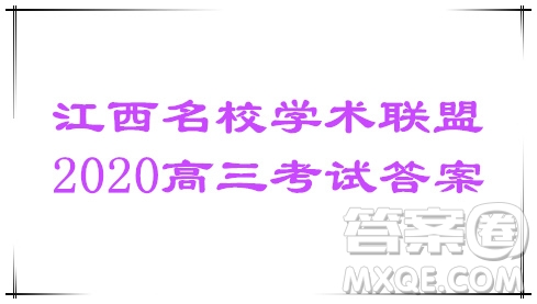 江西名校學(xué)術(shù)聯(lián)盟2020屆高三年級(jí)教學(xué)質(zhì)量監(jiān)測(cè)考試二數(shù)學(xué)理科試題答案