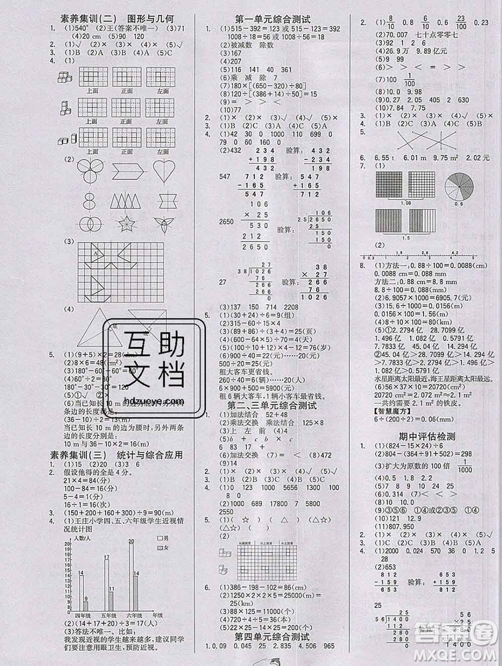 延邊大學出版社2020新版世紀金榜金榜小博士四年級數(shù)學下冊人教版答案