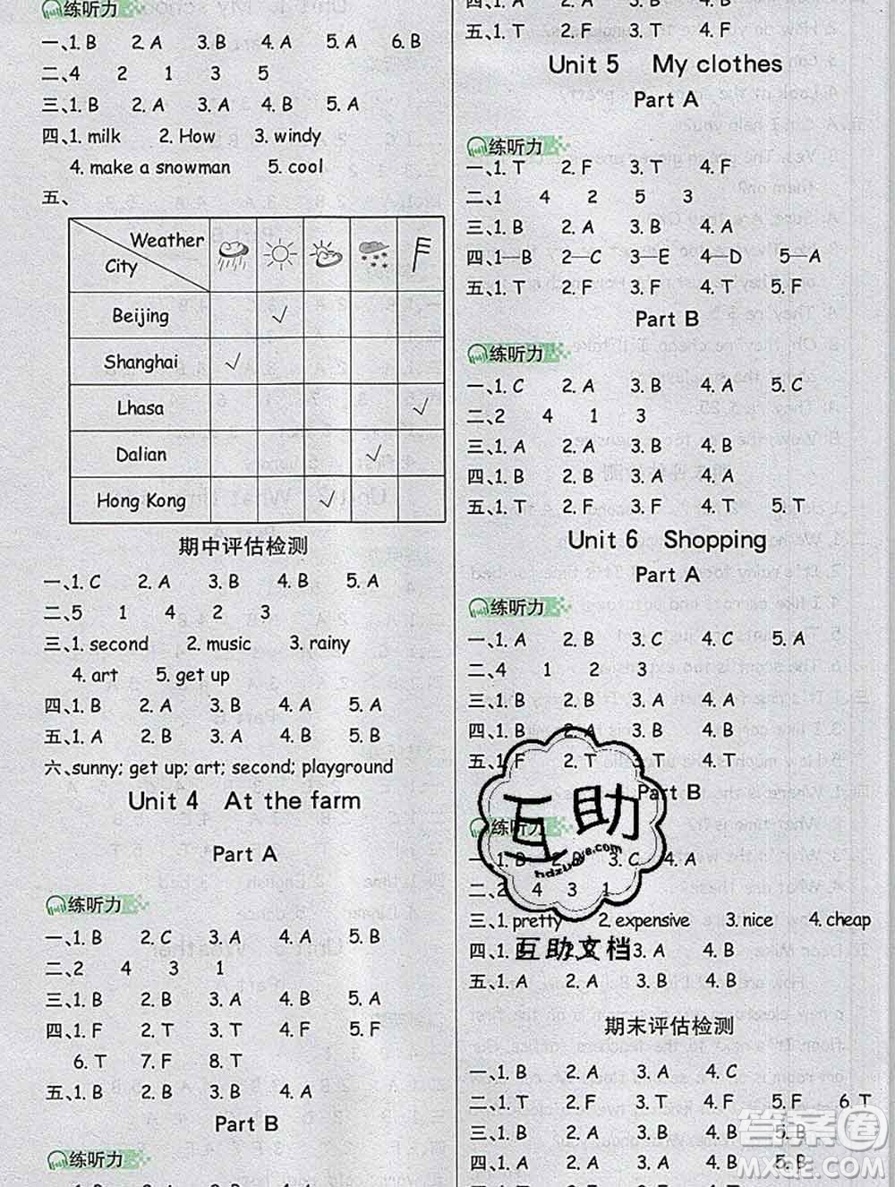 延邊大學(xué)出版社2020新版世紀(jì)金榜金榜小博士四年級英語下冊人教版答案