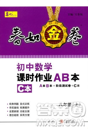 春如金卷2019初中數(shù)學(xué)課時(shí)作業(yè)AB本C本八年級上冊答案