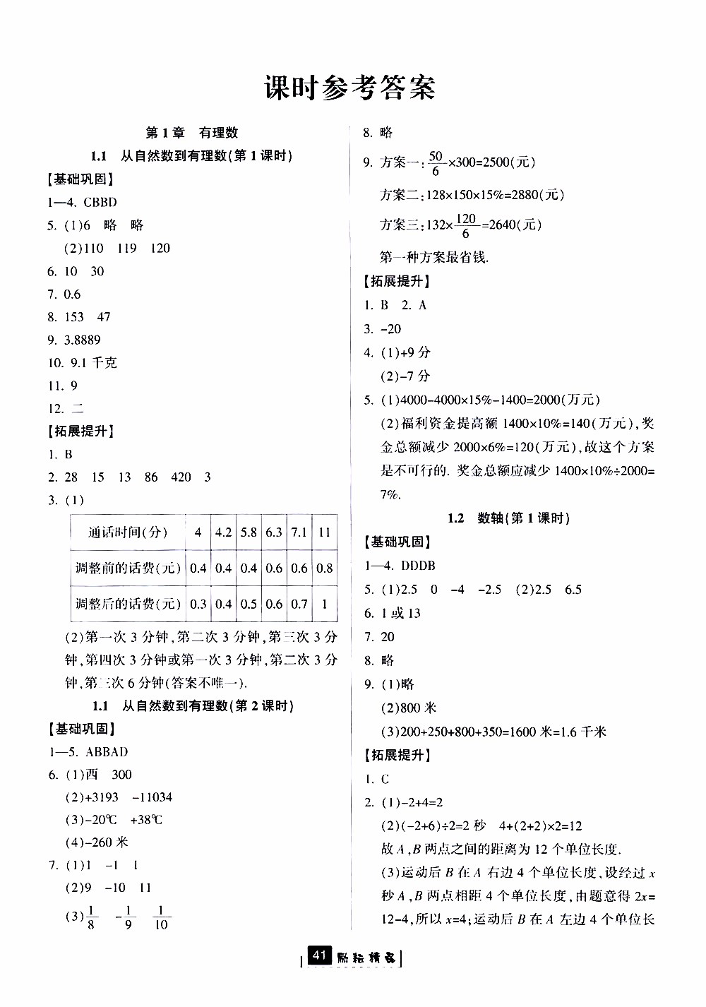 勵(lì)耘書(shū)業(yè)2019版勵(lì)耘新同步數(shù)學(xué)七年級(jí)上冊(cè)浙教版參考答案