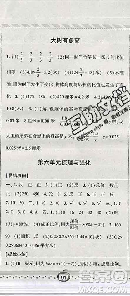 寧夏人民教育出版社2020春經(jīng)綸學(xué)典課時(shí)作業(yè)六年級(jí)數(shù)學(xué)下冊(cè)江蘇版答案