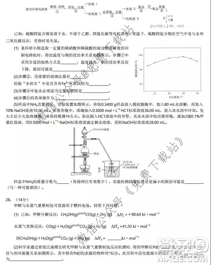 湖北省華中師大附中2020屆高三教學質(zhì)量聯(lián)合測評理科綜合試題及答案