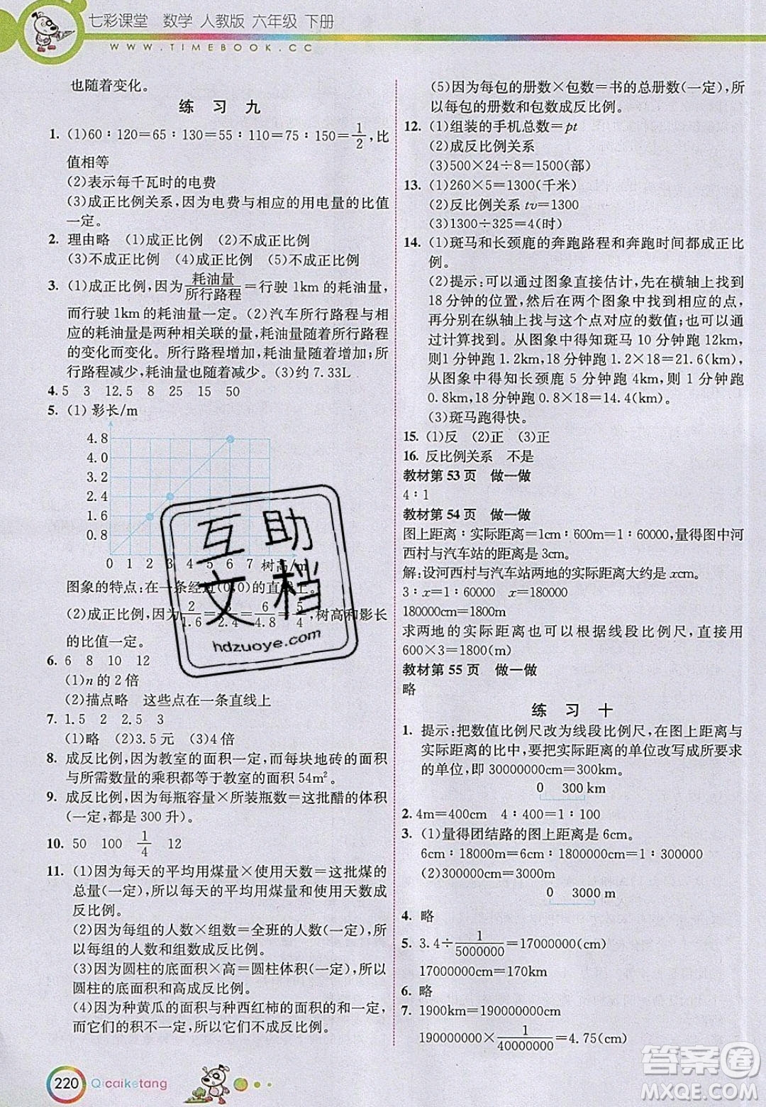 2020年春義務(wù)教育教科書六年級數(shù)學(xué)下冊人教版教材課后習題答案