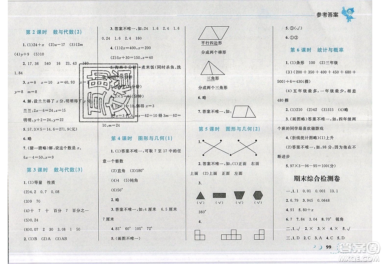 志鴻優(yōu)化系列叢書2020春小學(xué)學(xué)考優(yōu)化設(shè)計小超人作業(yè)本數(shù)學(xué)四年級下冊北師大版答案