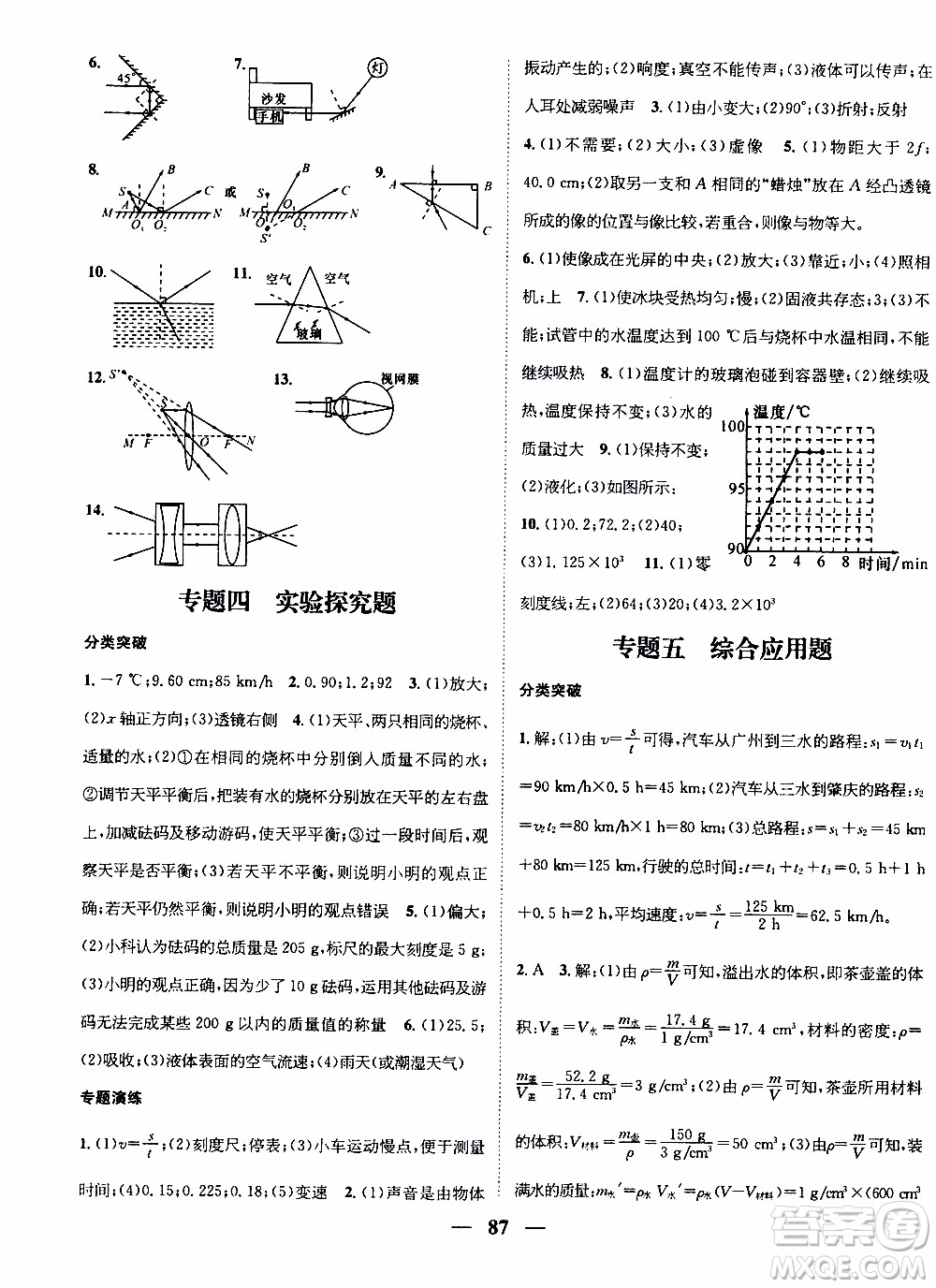 期末寒假培優(yōu)銜接2020年期末沖刺王寒假作業(yè)物理八年級RJ人教版參考答案