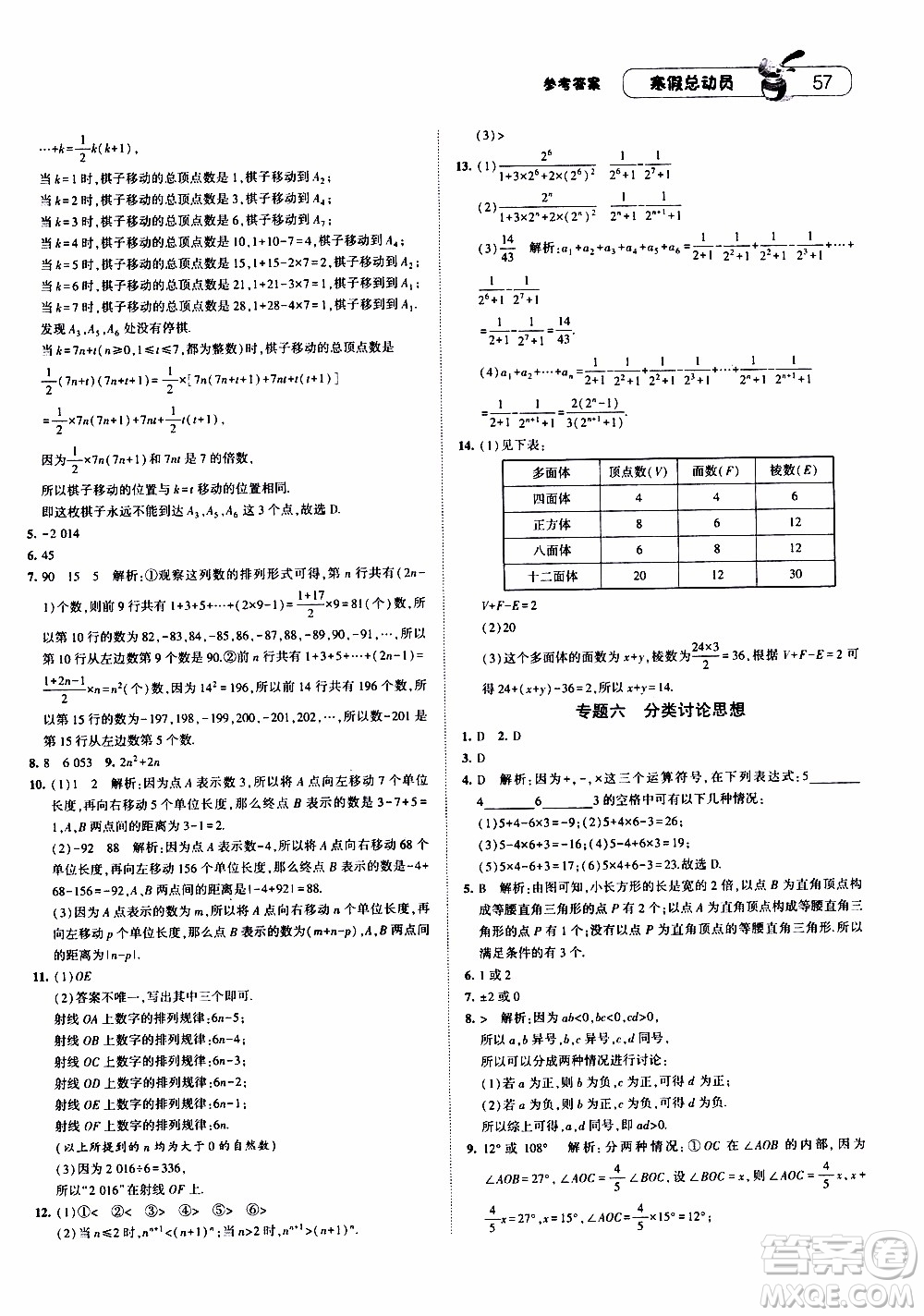 經(jīng)綸學(xué)典2020年寒假總動(dòng)員數(shù)學(xué)七年級(jí)RJ人教版參考答案