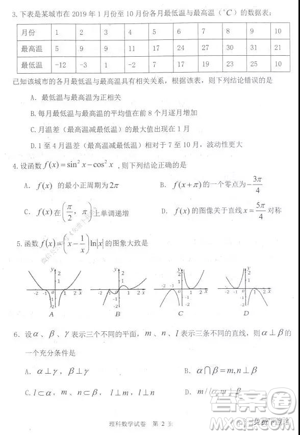 2020年赤峰市高三期末考試?yán)砜茢?shù)學(xué)試題及答案