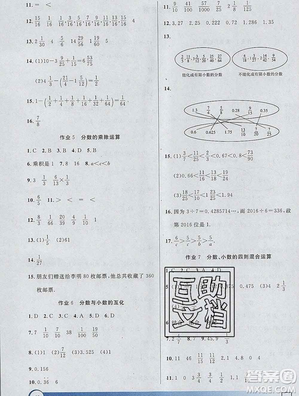 2020年鐘書金牌寒假作業(yè)導(dǎo)與練六年級(jí)數(shù)學(xué)上海專版答案