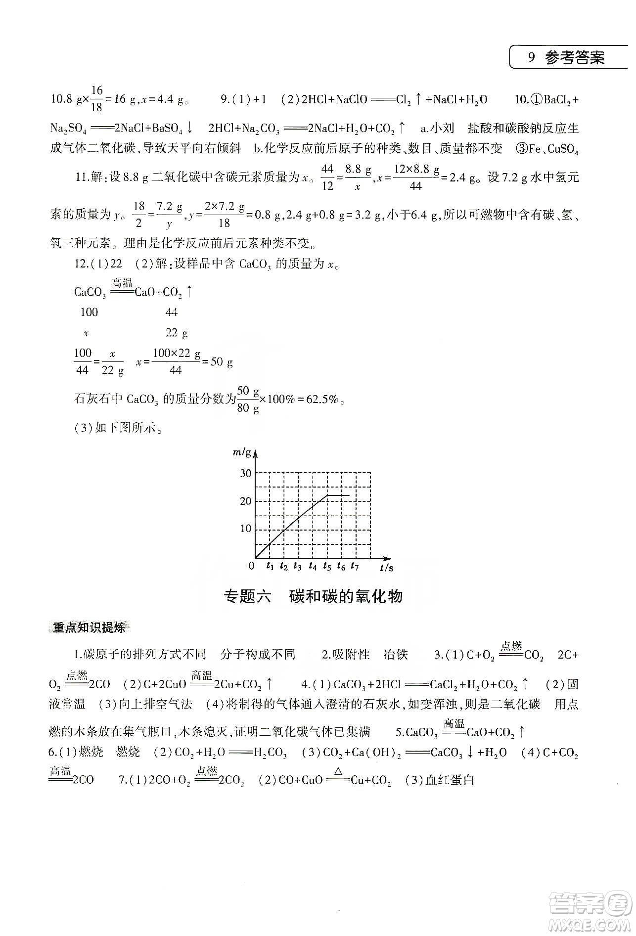 大象出版社2020化學(xué)寒假作業(yè)本九年級通用版答案