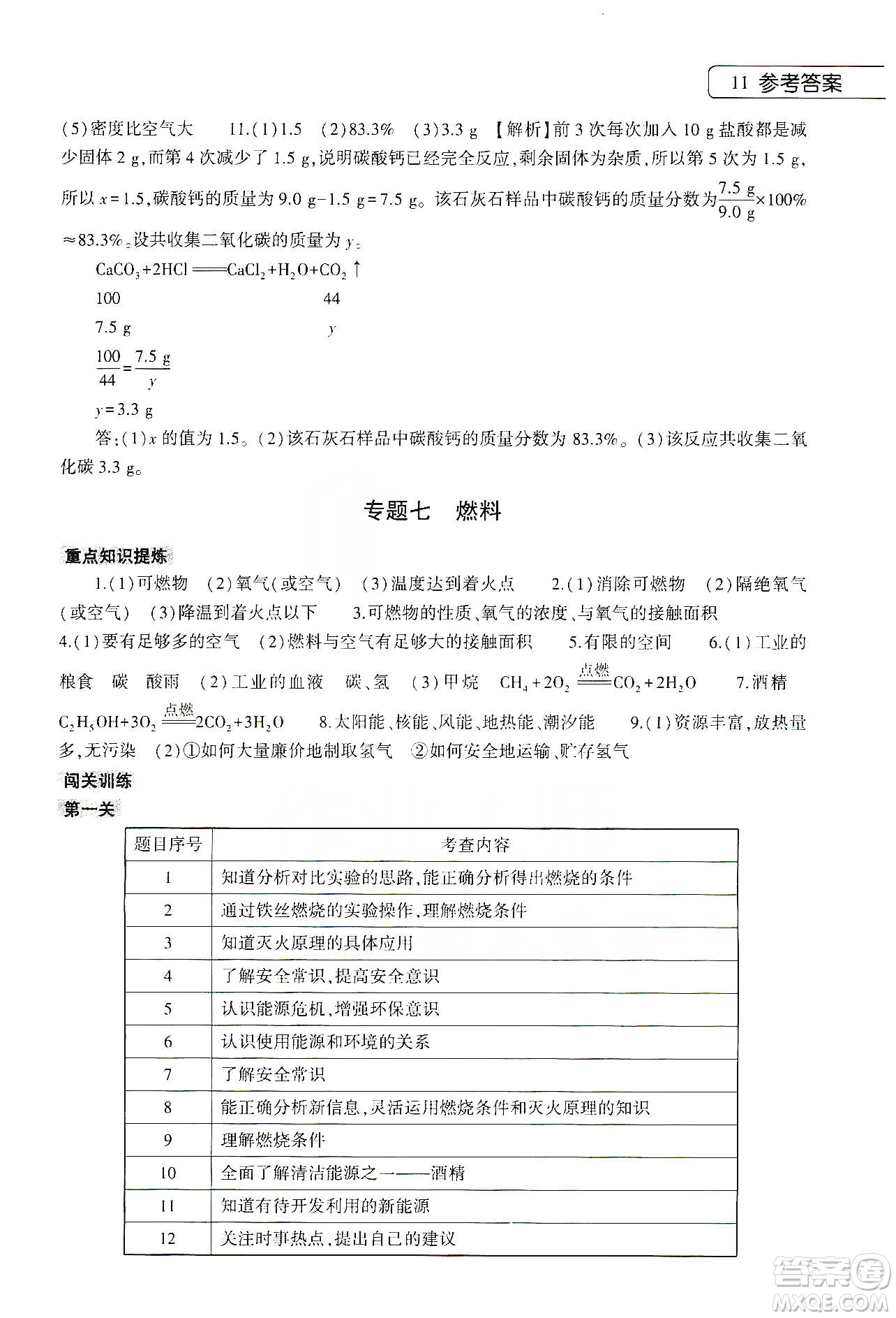 大象出版社2020化學(xué)寒假作業(yè)本九年級通用版答案