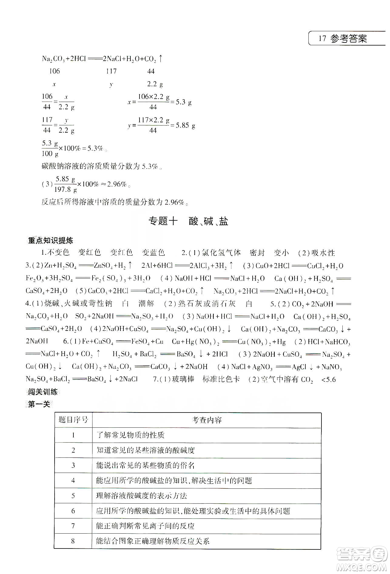 大象出版社2020化學(xué)寒假作業(yè)本九年級通用版答案