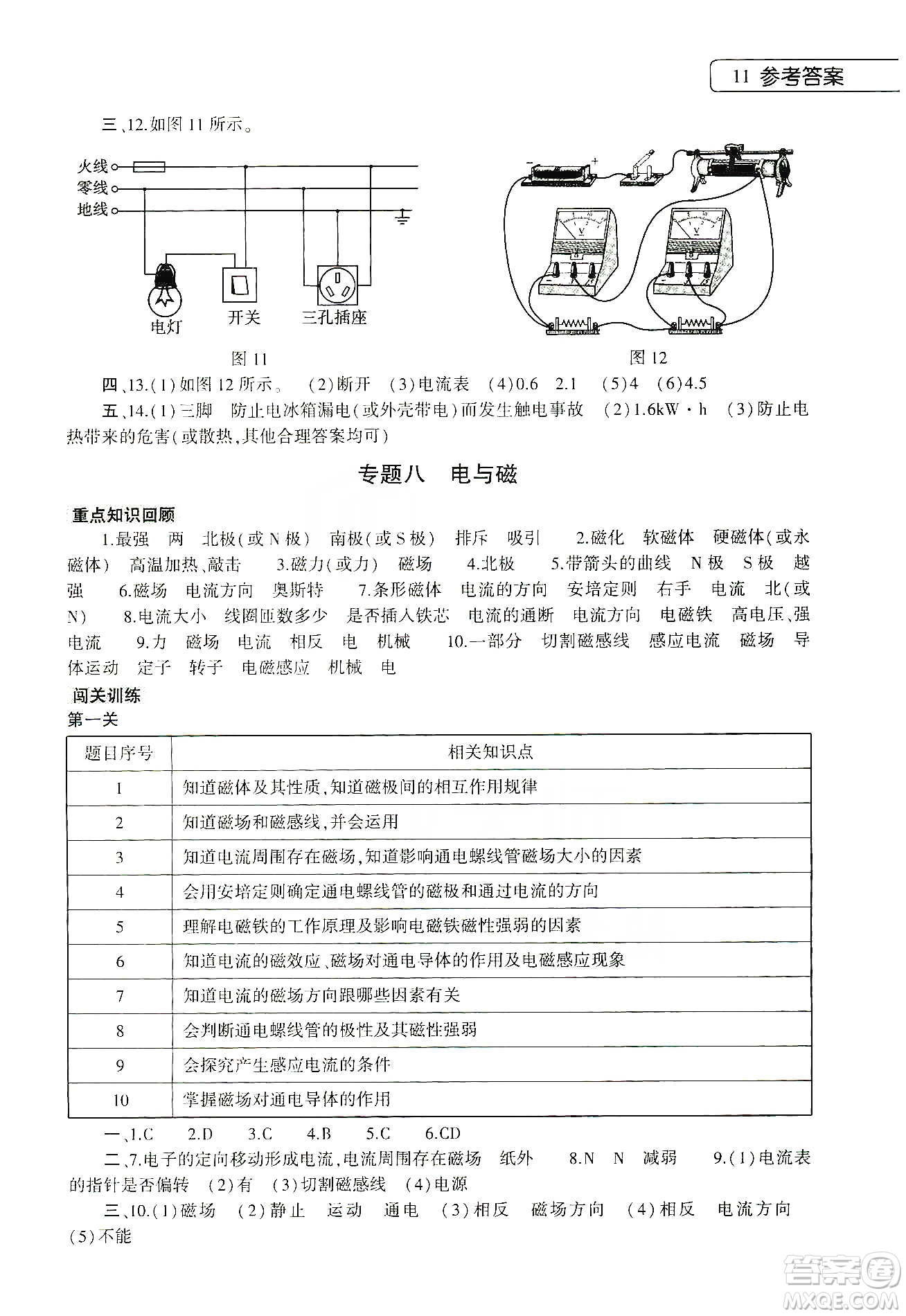 大象出版社2020物理寒假作業(yè)本九年級通用版答案