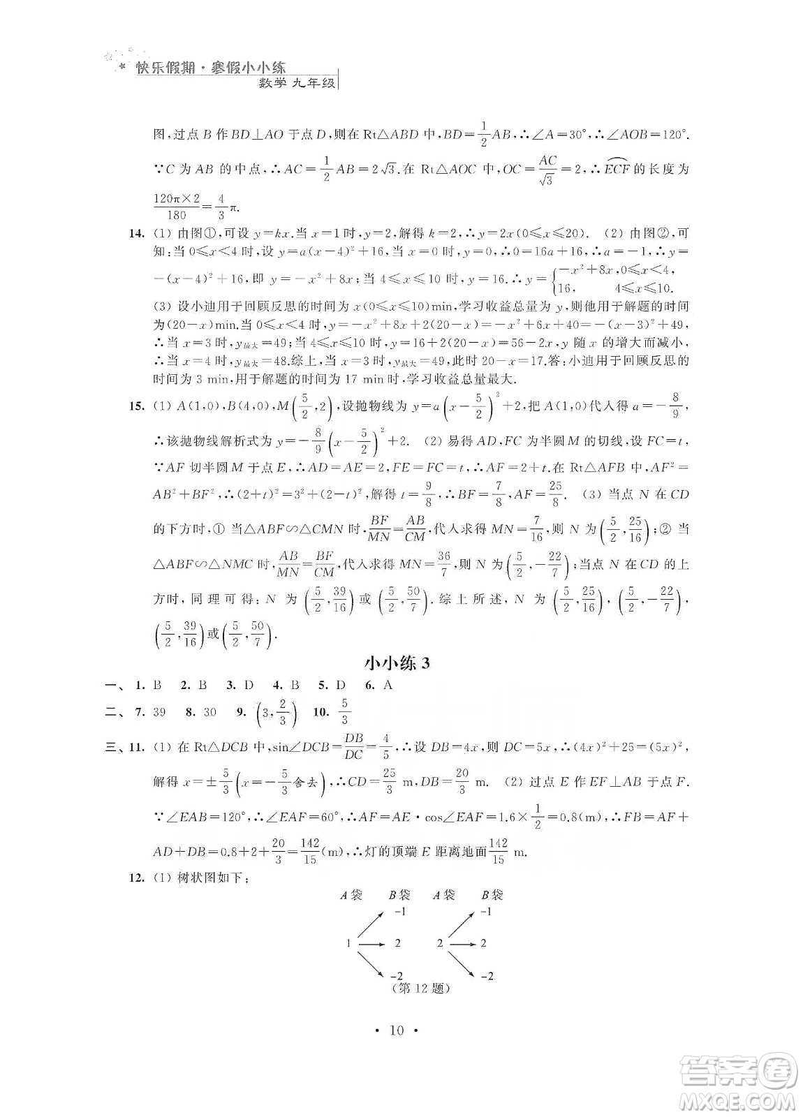 江蘇鳳凰科學(xué)技術(shù)出版社2020快樂假期寒假小小練九年級(jí)語(yǔ)文數(shù)學(xué)英語(yǔ)物理化學(xué)合訂本答案