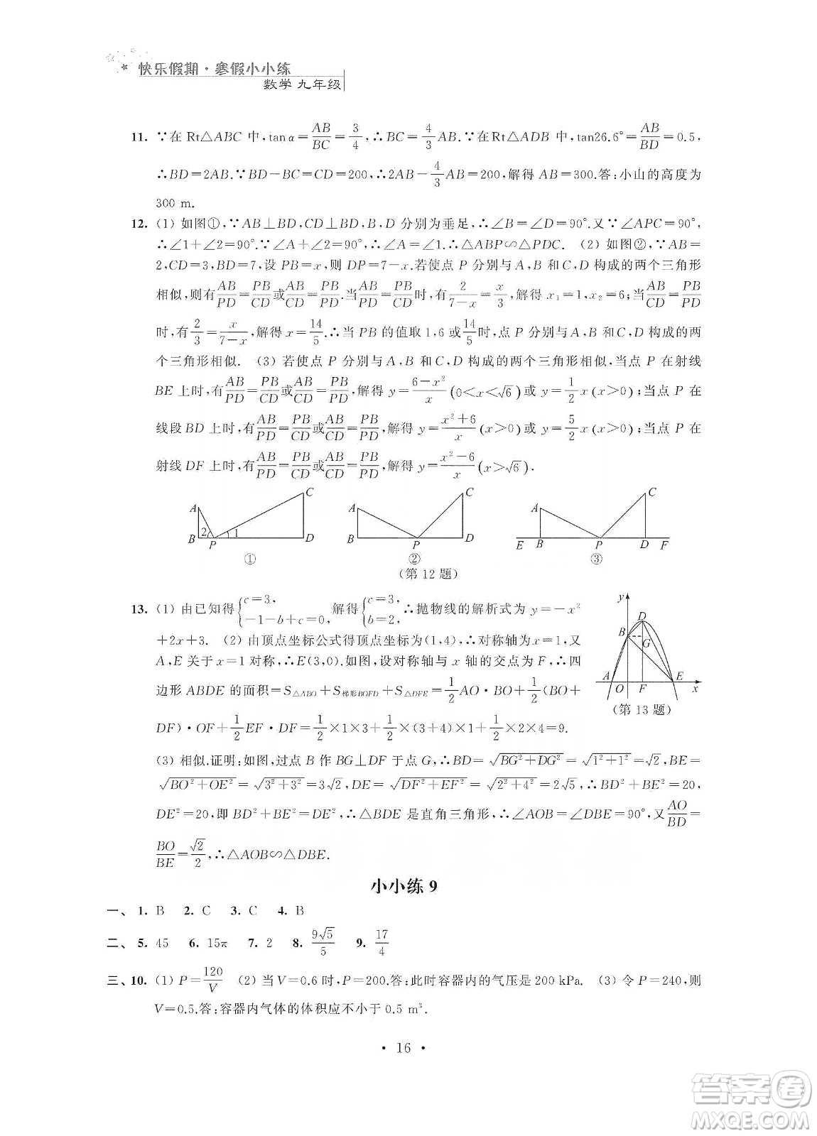 江蘇鳳凰科學(xué)技術(shù)出版社2020快樂假期寒假小小練九年級(jí)語(yǔ)文數(shù)學(xué)英語(yǔ)物理化學(xué)合訂本答案