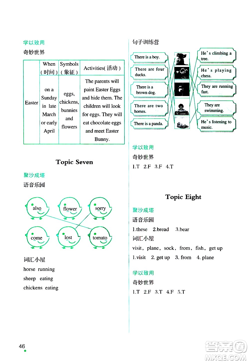 遼寧師范大學(xué)出版社2020年3年級起點寒假樂園四年級英語最新版參考答案