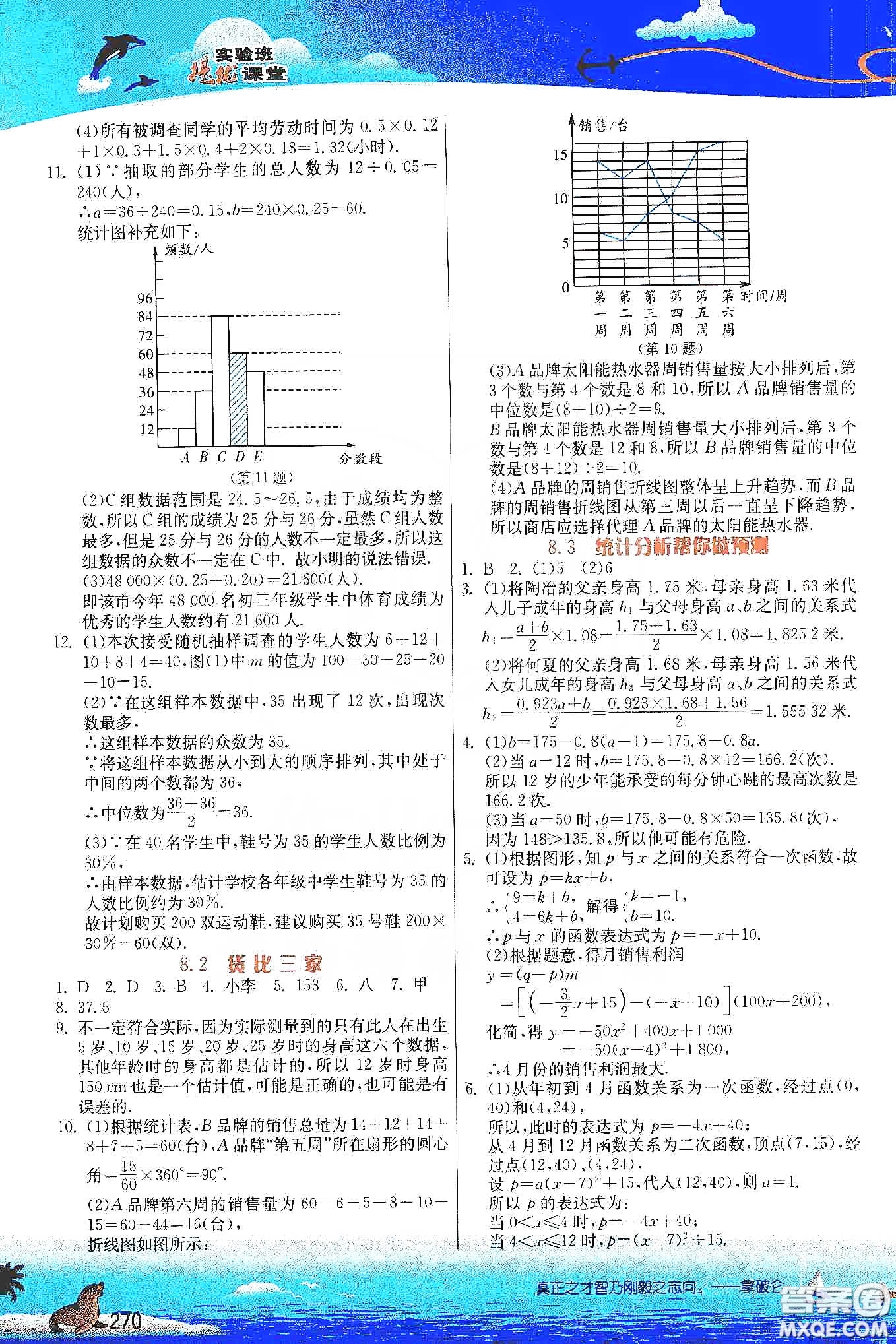 江蘇人民出版社2020實(shí)驗(yàn)班提優(yōu)課堂九年級(jí)數(shù)學(xué)下冊(cè)江蘇科教版答案