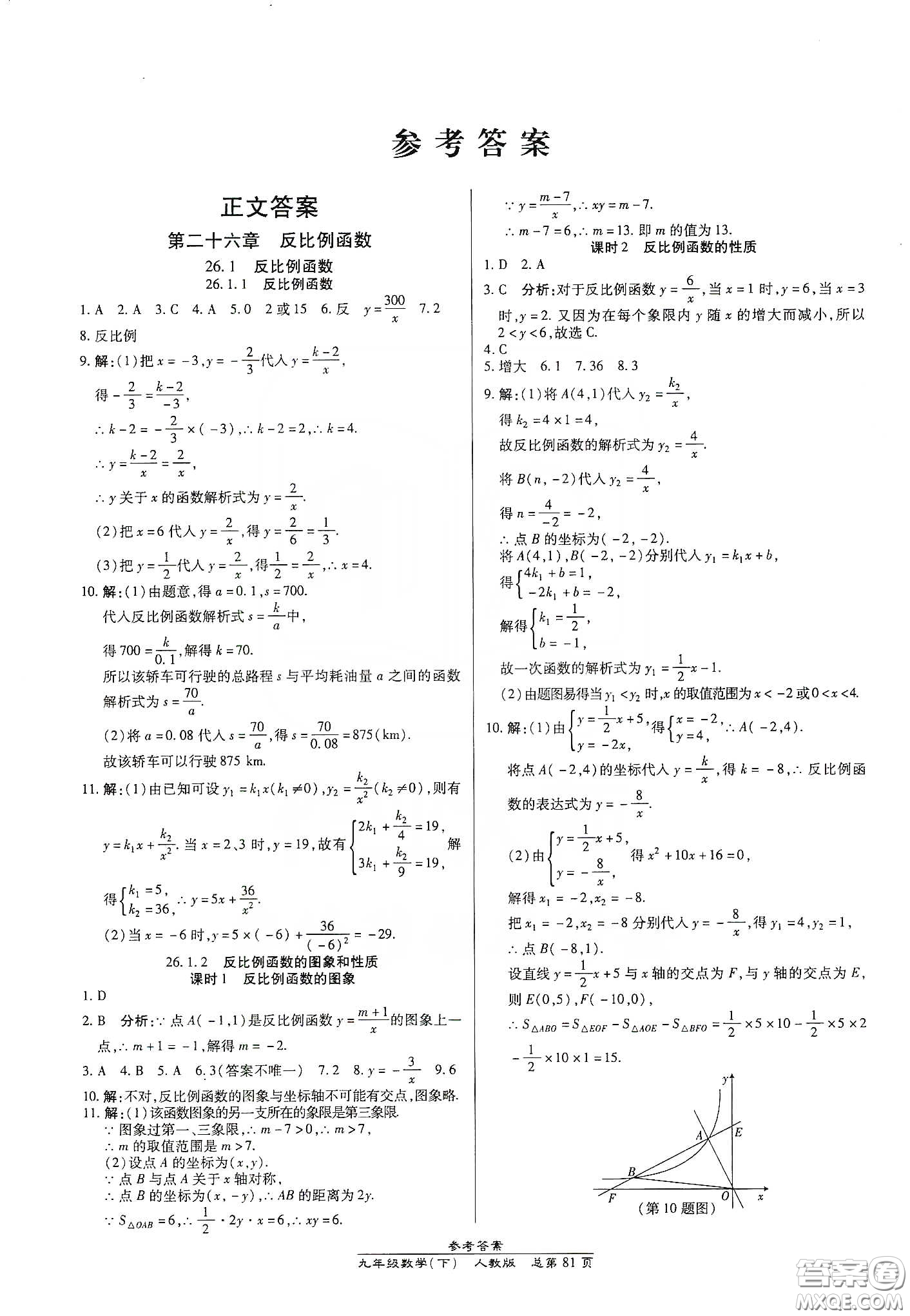 陽光出版社匯文圖書2020卓越課堂九年級數(shù)學(xué)下冊人教版答案