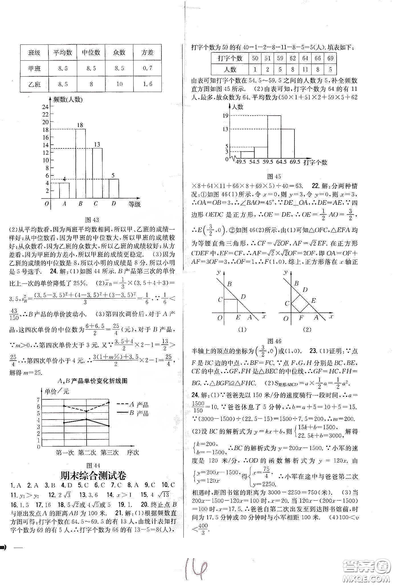 吉林人民出版社2020全科王同步課時練習(xí)八年級數(shù)學(xué)下冊新課標(biāo)人教版答案