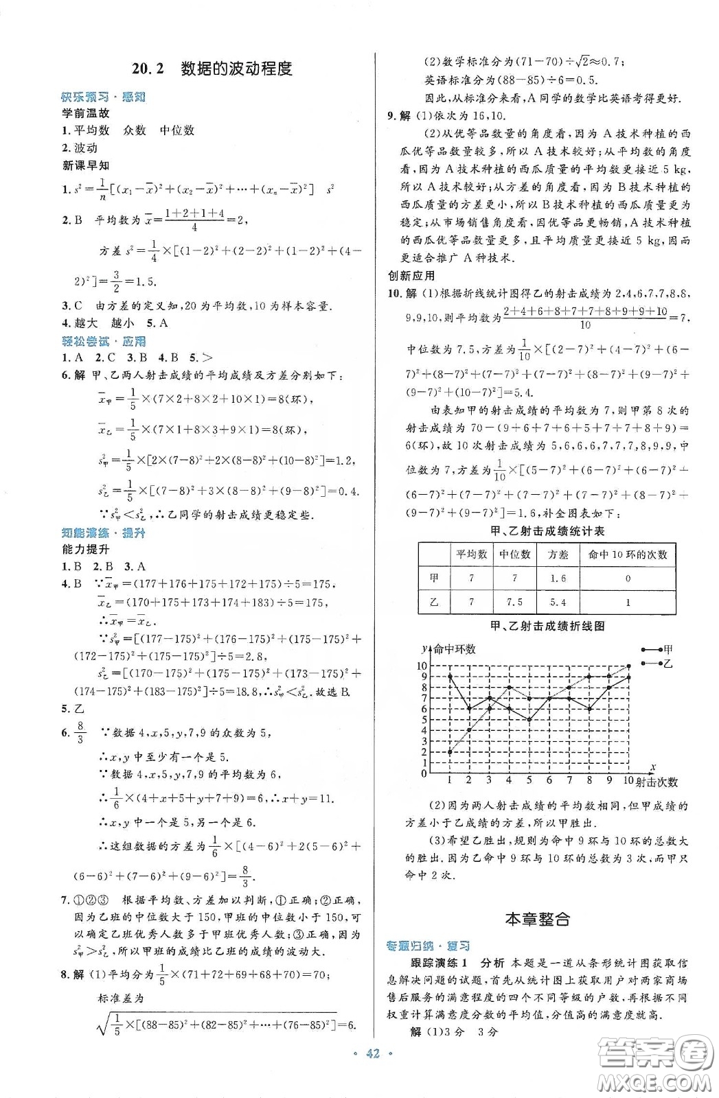 人民教育出版社2020初中同步測控優(yōu)化設(shè)計八年級數(shù)學(xué)下冊人教版答案