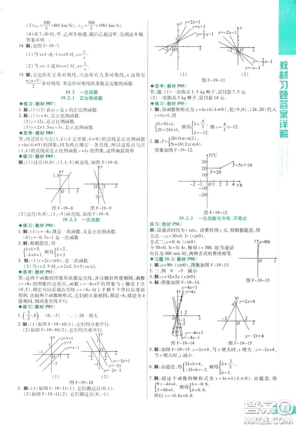 2020年萬向思維倍速學(xué)習(xí)法八年級數(shù)學(xué)下人教版參考答案